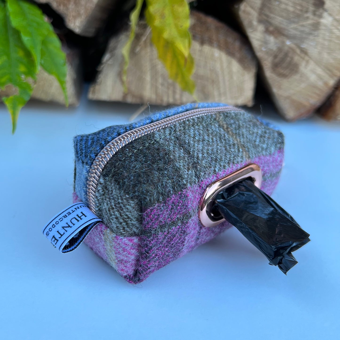 Khaki Rose Pink Tweed Poo Bag Holder Hunter & Co.