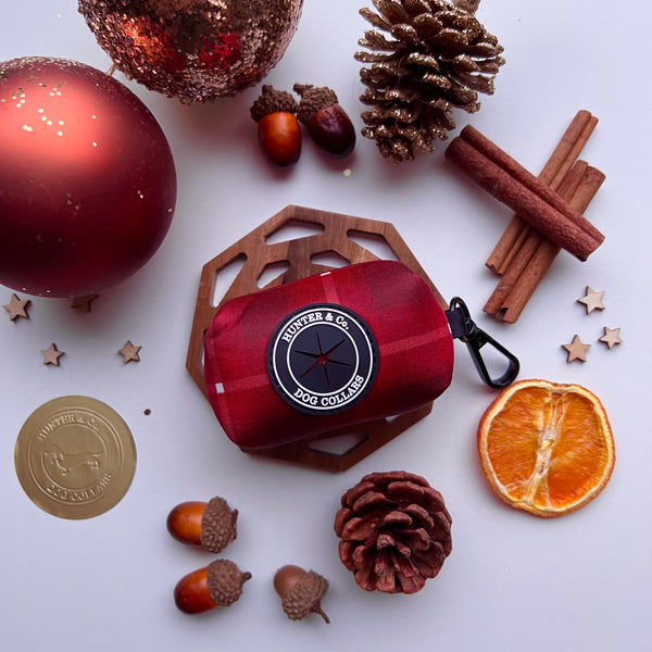 Red Plaid Poop Bag Holder Hunter & Co.