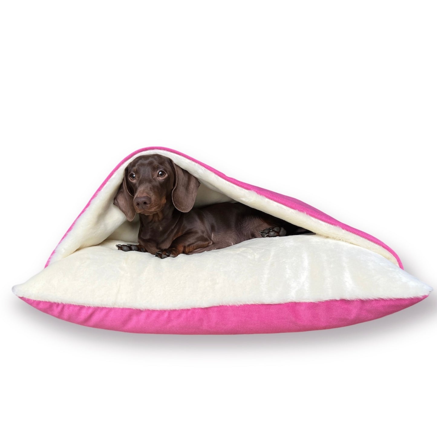 Pink Velvet Snuggle Cave Dog Bed Hunter & Co.