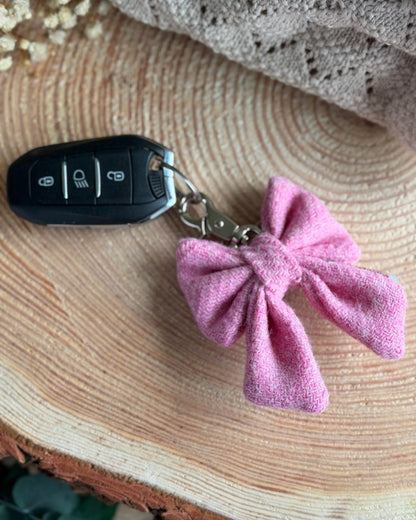 Harris Tweed® Bow Keyring | Bag Charm | Baby Pink (Copy) Dash Of Hounds