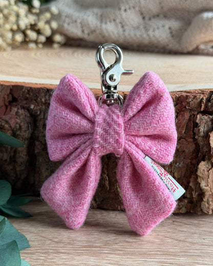Harris Tweed® Bow Keyring | Bag Charm | Baby Pink (Copy) Dash Of Hounds