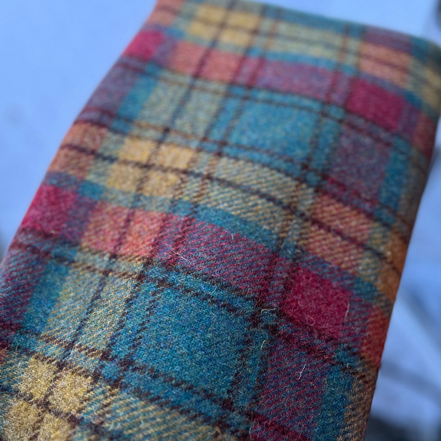 Harris Tweed® Autumn Highland Teal Dog Collar Bow & Lead Set