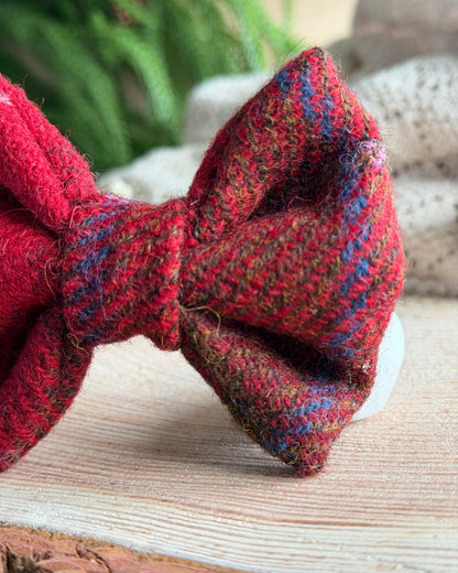 Harris Tweed® Red Chestnut Tweed Dog Collar Bow & Lead Set (Copy) Dash Of Hounds