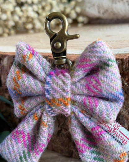 Harris Tweed® Bow Keyring | Bag Charm | Pink Lilac (Copy) Dash Of Hounds