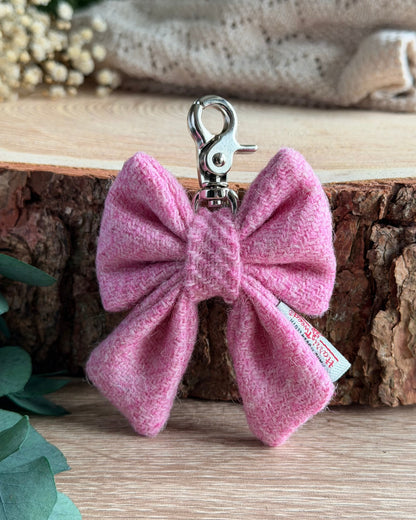 Harris Tweed® Bow Keyring | Bag Charm | Baby Pink (Copy) Dash Of Hounds