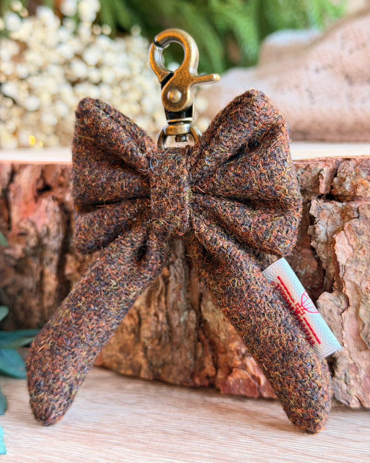 Harris Tweed® Bow Keyring | Bag Charm | Walnut Brown (Copy) Dash Of Hounds