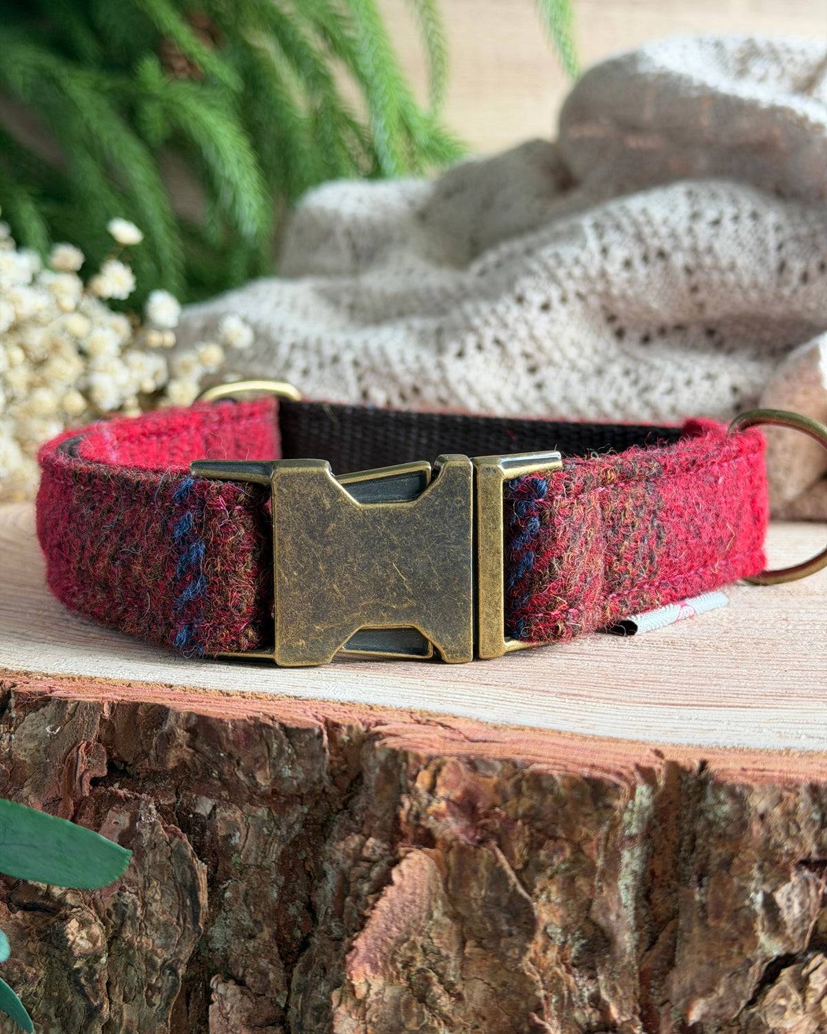 Harris Tweed® Red Chestnut Tweed Dog Collar Bow & Lead Set (Copy) Dash Of Hounds