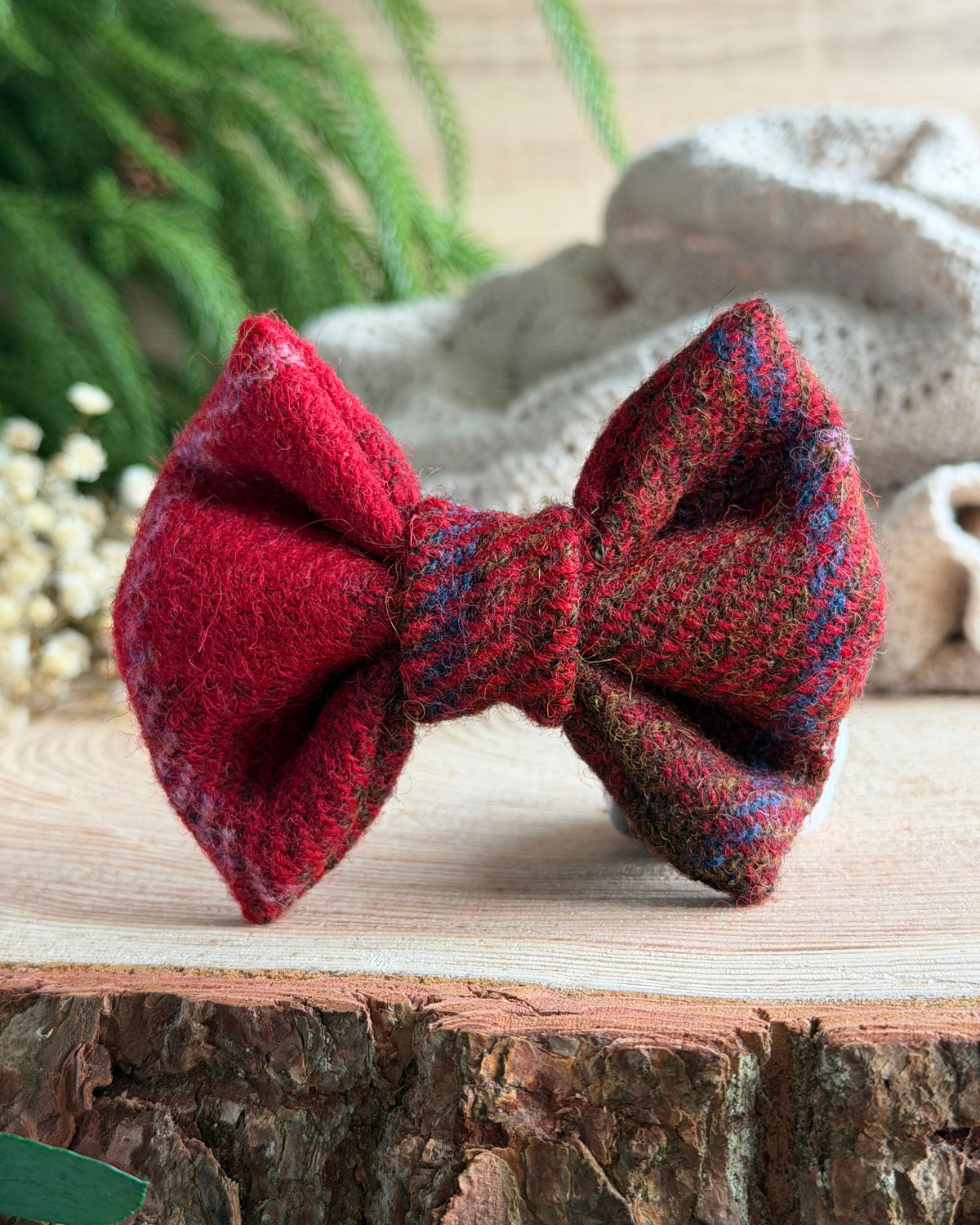 Harris Tweed® Red Chestnut Tweed Dog Collar Bow & Lead Set (Copy) Dash Of Hounds