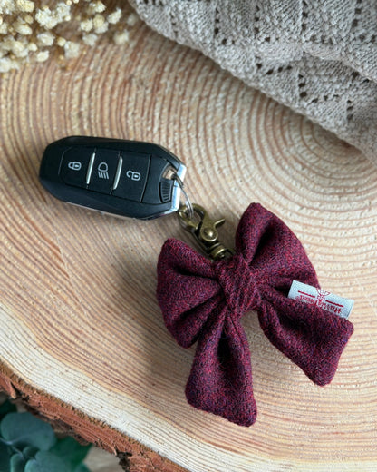 Harris Tweed® Bow Key Ring | Bag Charm | Autumn Berry (Copy) Dash Of Hounds