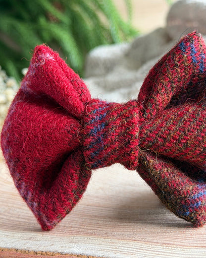 Harris Tweed® Red Chestnut Tweed Dog Collar Bow & Lead Set (Copy) Dash Of Hounds