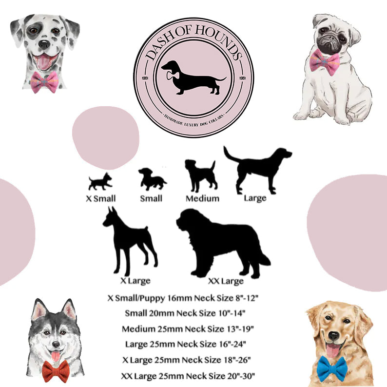 Raspberry Baby Pink Tweed Dog Collar Bow & Lead Set Dash Of Hounds