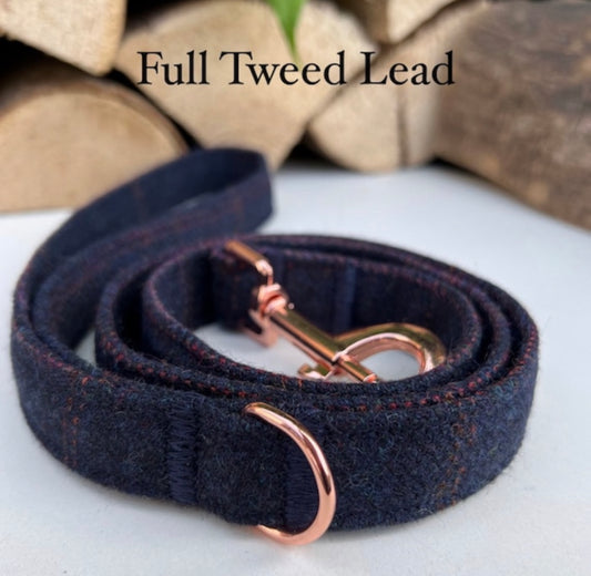 Navy Tweed Dog Lead Hunter & Co.