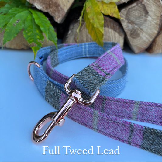 Khaki Rose Pink Tweed Dog Lead Hunter & Co.