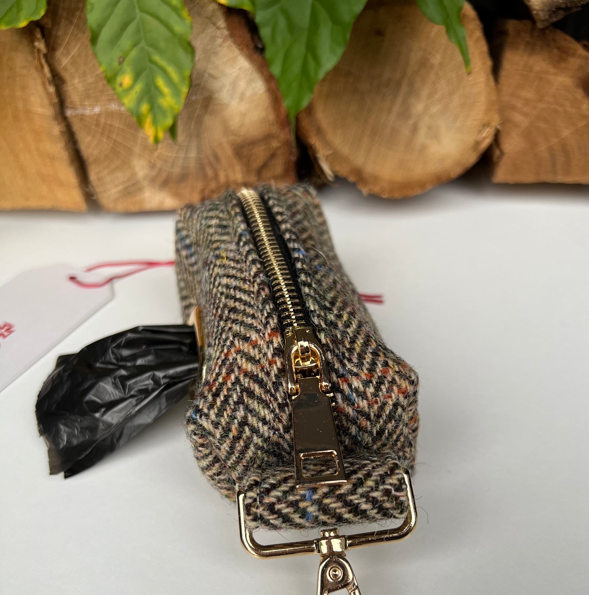 Heritage Brown Herringbone Harris Tweed® Poo Bag Holder Hunter & Co.