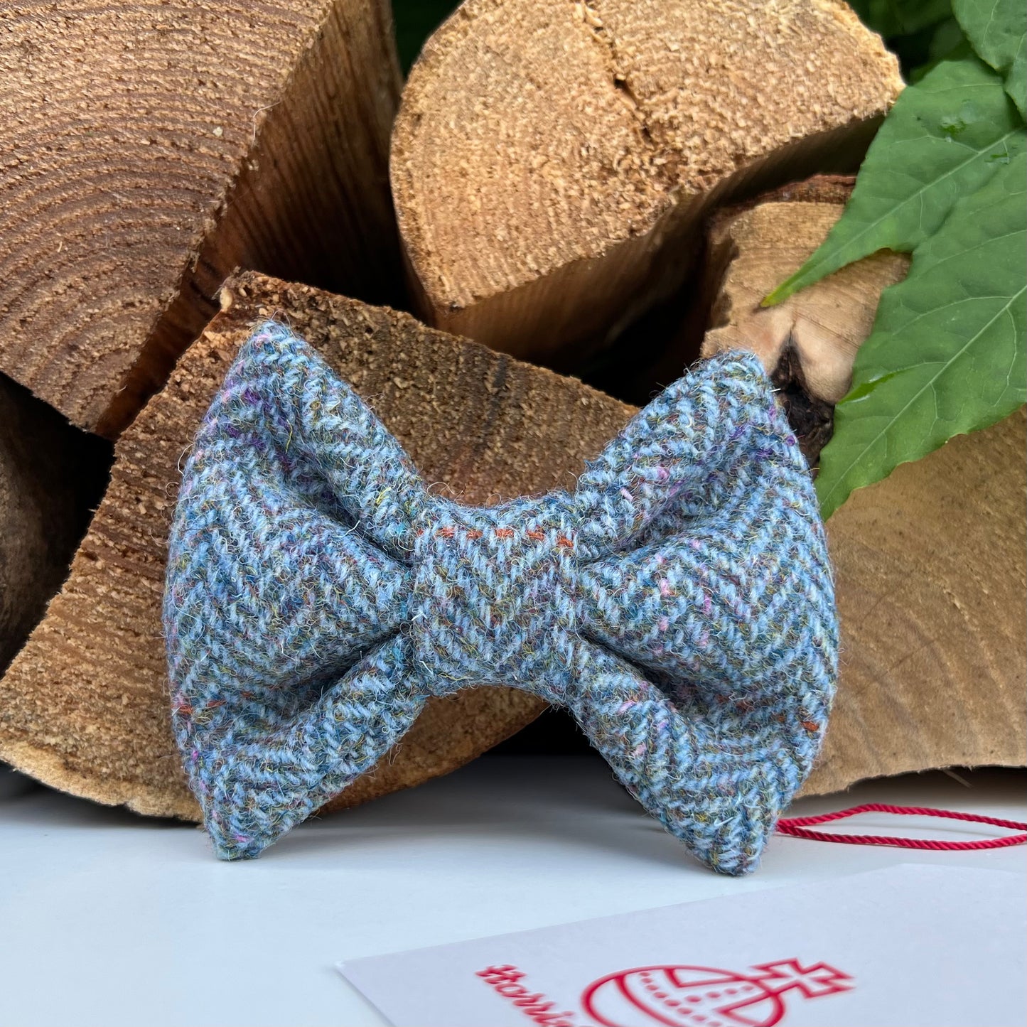Harris Tweed® Heritage Blue Green Tweed Dog Collar Bow & Lead Set Hunter & Co.