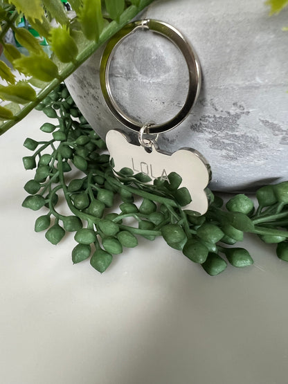 Bone Silver Dog ID Tag | Premium Thick Engraved Steel | 4cm Dog Identification Tags Hunter & Co.