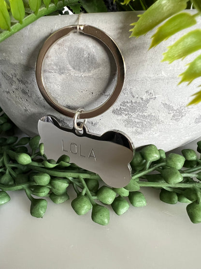 Bone Silver Dog ID Tag | Premium Thick Engraved Steel | 4cm Dog Identification Tags Hunter & Co.