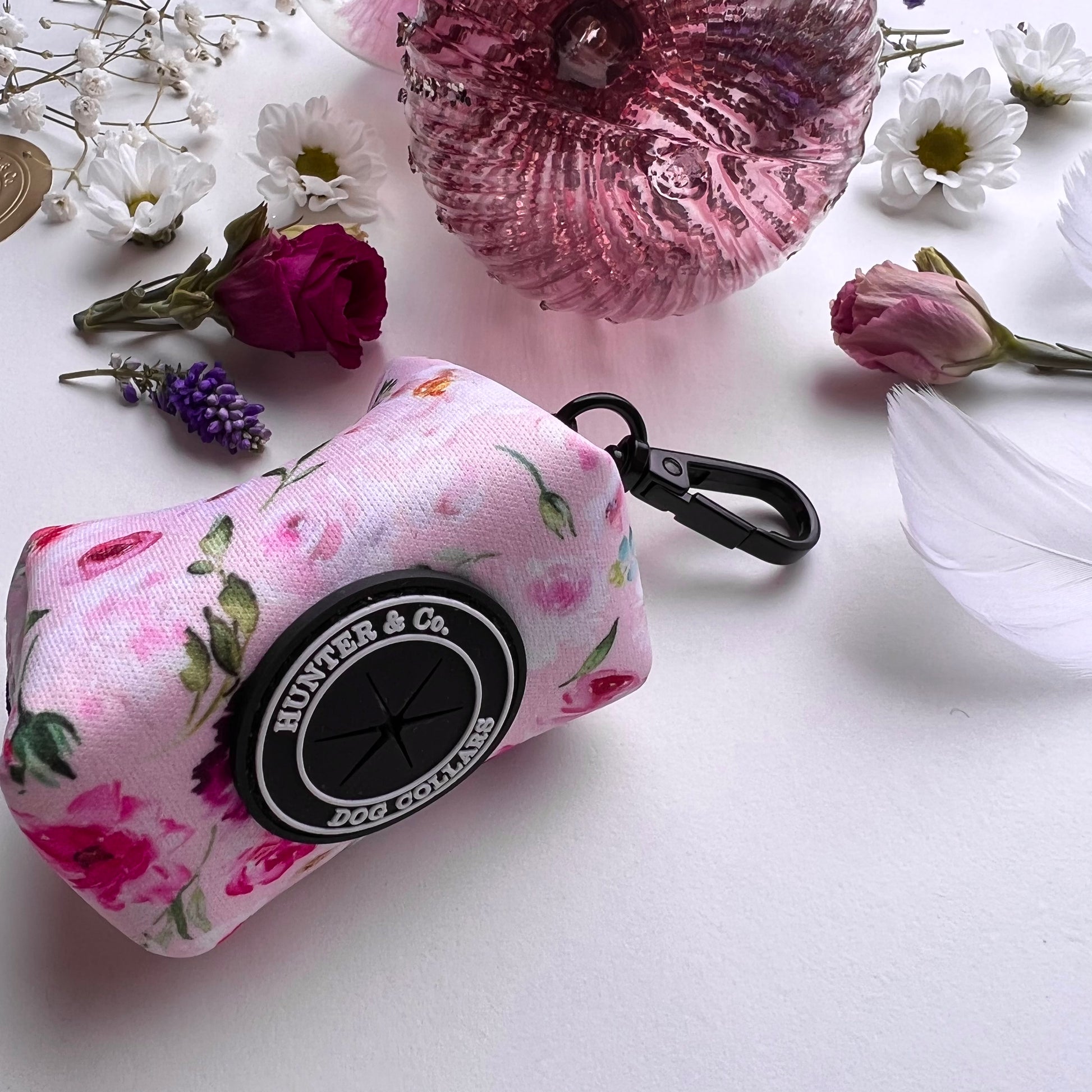 Pink Watercolour Floral Poop Bag Holder Hunter & Co.