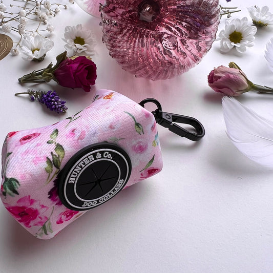 Pink Watercolour Floral Poop Bag Holder Hunter & Co.