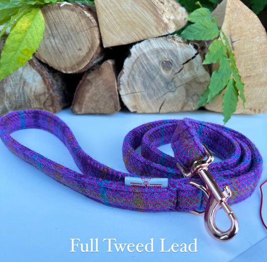 Harris Tweed® Purple Pink Dog Lead Hunter & Co.