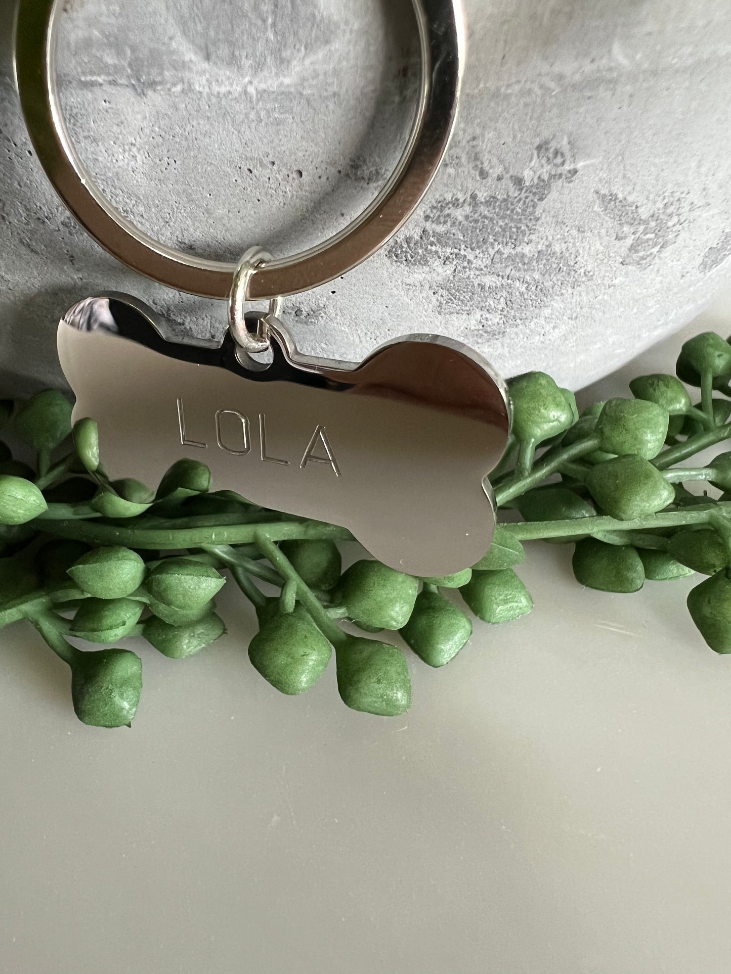 Bone Silver Dog ID Tag | Premium Thick Engraved Steel | 4cm Dog Identification Tags Hunter & Co.
