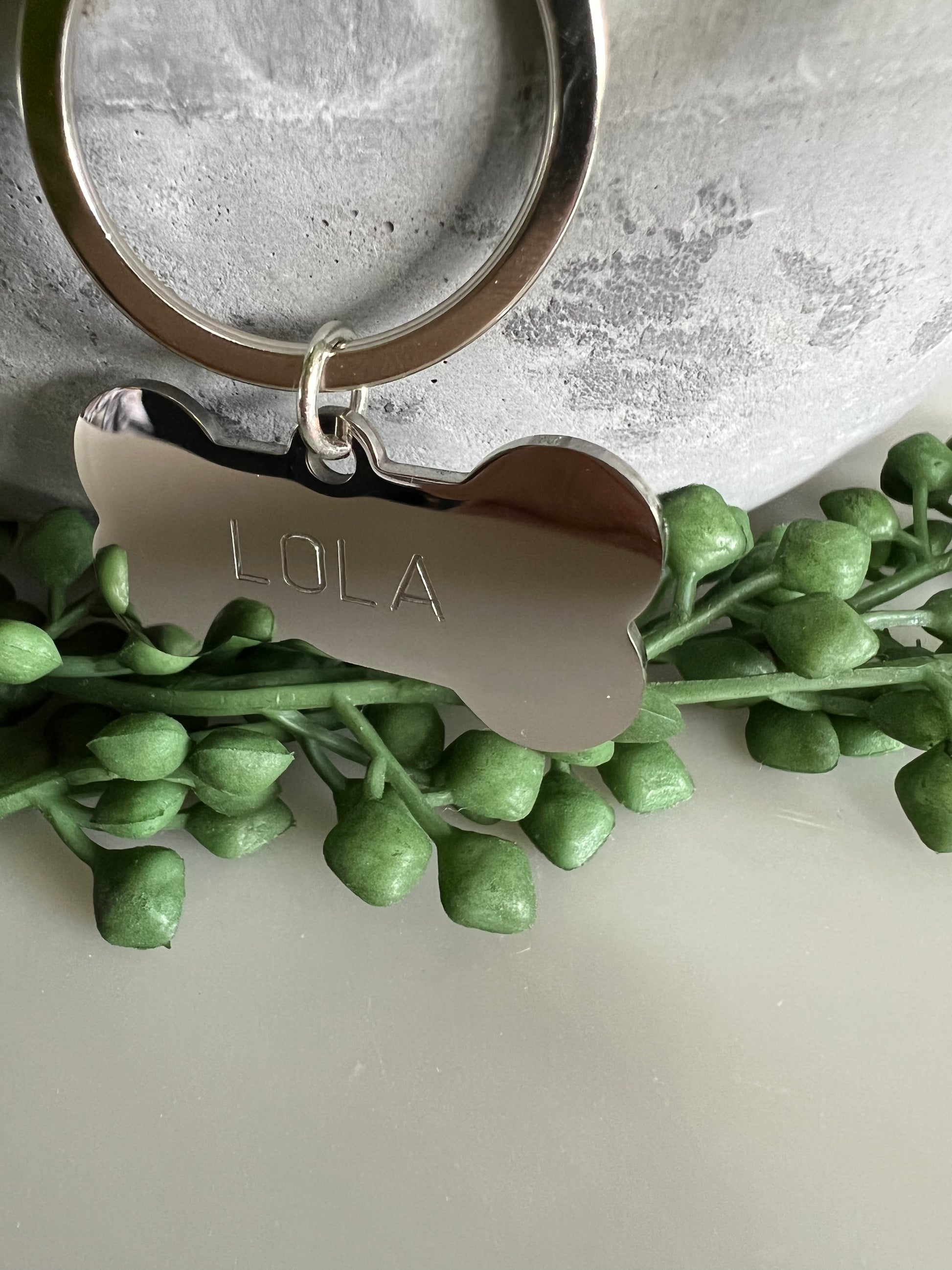 Bone Silver Dog ID Tag | Premium Thick Engraved Steel | 4cm Dog Identification Tags Hunter & Co.
