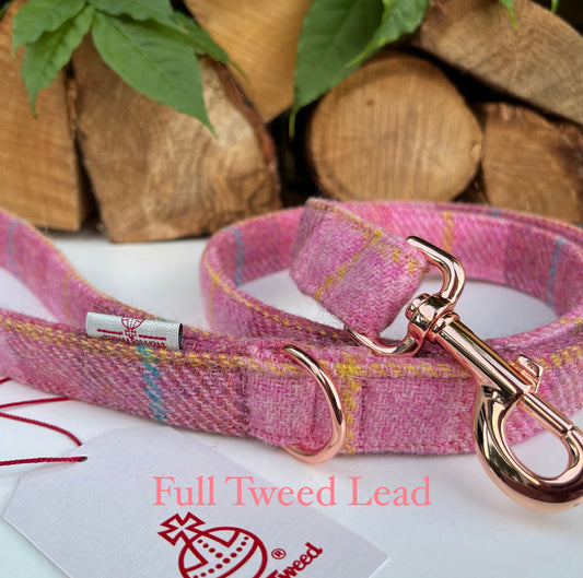 Harris Tweed® Rose Pink Dog Lead Hunter & Co.