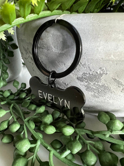 Bone Black Dog ID Tag | Premium Thick Engraved Steel | 4cm Dog Identification Tags Hunter & Co.