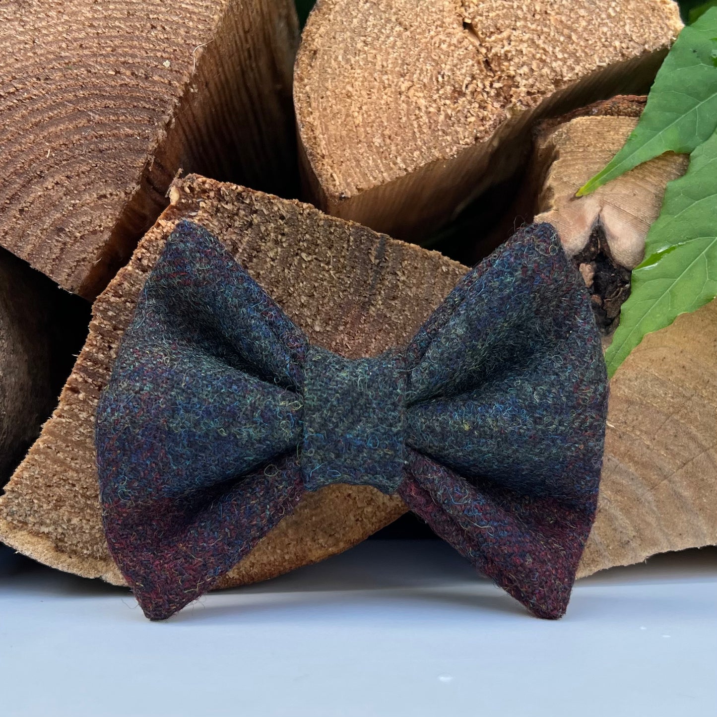 Russet Brown Khaki Tweed Dog Collar Bow & Lead Set Hunter & Co.