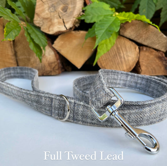 Grey Plaid Tweed Dog Lead Hunter & Co.