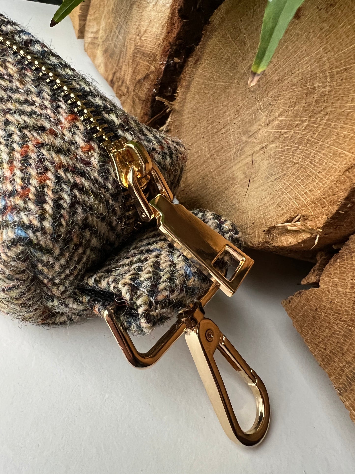 Heritage Brown Herringbone Harris Tweed® Poo Bag Holder Hunter & Co.