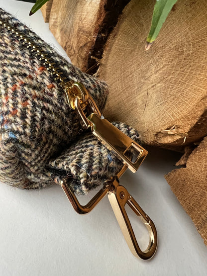 Heritage Brown Herringbone Harris Tweed® Poo Bag Holder Hunter & Co.