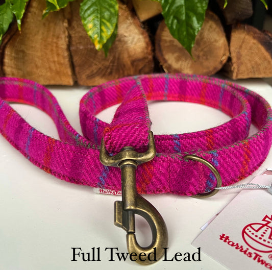 Harris Tweed® Cerise Pink Dog Lead Hunter & Co.