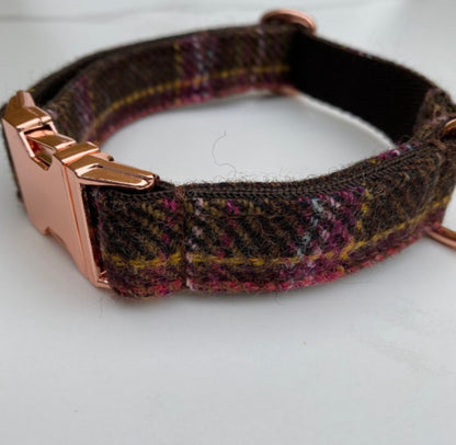 Autumn Pastel Tweed Dog Collar Bow & Lead Set Hunter & Co.